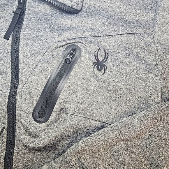 Spyder Jacket Gray Active Proweb Full Zip Up Track Coat Athletic Gym Mens Large - Picture 4 of 8